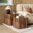 2-Piece Modern Nesting Coffee Table Set Walnut Finish-1844076928