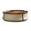 Table basse ronde en bois massif crème et blanc noisette