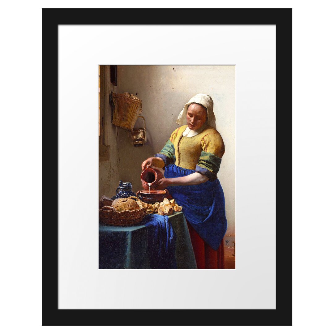 Gerahmtes Poster The Milkmaid von Johannes Vermeer