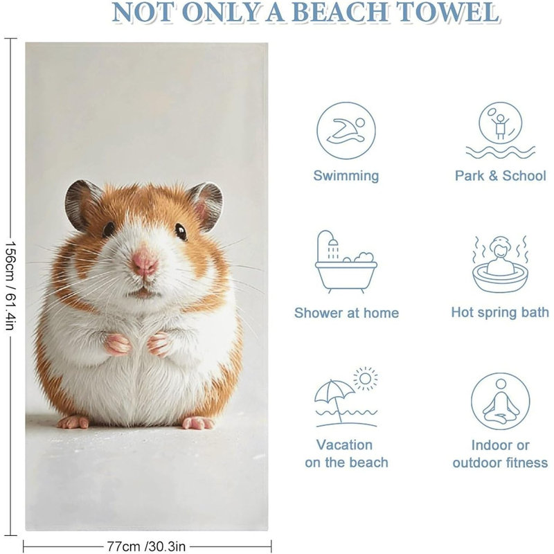 Quick Dry Microfiber Hedgehog Beach Towel, 30 x 60 in