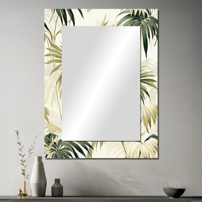 «Lucasville Palm Impression Tropical Pattern», miroir mural unique, botanique, floral, imprimé