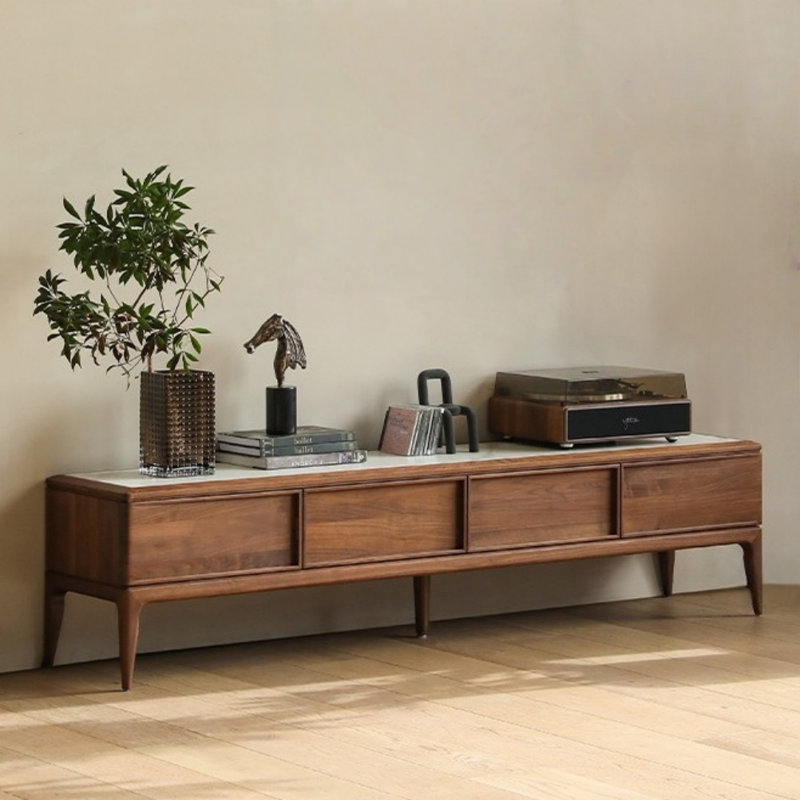 Minimalist Solid Wood TV Cabinet