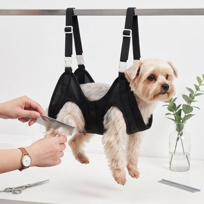 Dog Bed Kitty Grooming Sling Hanging Restraint Bag Breathable Pet Suspended Bed for Bathing Nail Trimming Scratch Proof Kitty Grooming Hanging Support Cat Bed