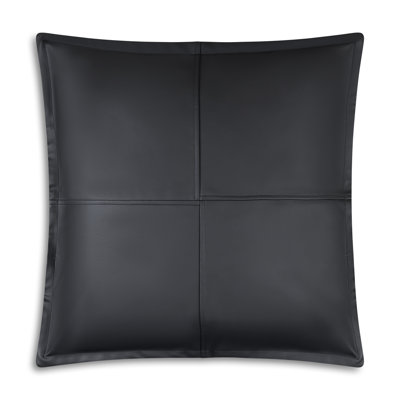 Coussin décoratif en similicuir noir Cloud9 Design