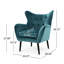 Fauteuil Mid-Century en velours bleu sarcelle avec dossier à boutons et siège à oreilles - Confort et glamour-121074967