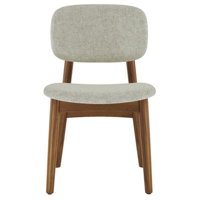 Modholic Cooper Dining Chair, Walnut Stain, Ivory