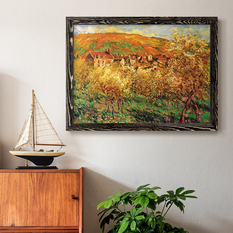 «Blooming Apple Trees», peinture sur toile encadrée, H 22 po x l 32 po x P 1,5 po, Noir