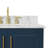 Freitas 43'' Solid Wood Single Bathroom Vanity in Midnight Blue with 0.75'' Carrara Marble Top, Right Offset, Rectangle Sink-2131639921-2131639922-2097261888
