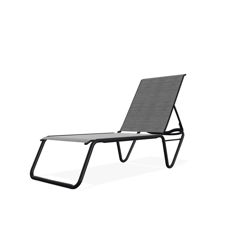 Chaise longue sans accoudoirs empilable à plat en aluminium Gardenella, Noir, Gris anthracite Collect