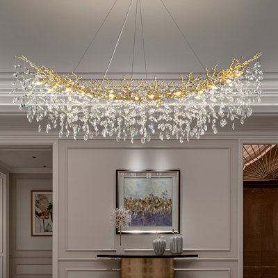 Lustre linéaire en cristal 72 po