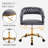 Woven Home Office Chair, Velvet Upholstered Desk Chair With Open Back, Height Adjustable Task Chair, Office Armchair With Wheels, Vanity Chair, Computer Chair For Office, Studio-117530248