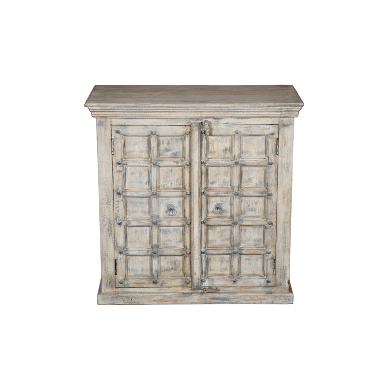 Buffet blanc vieilli 2 portes vieilli