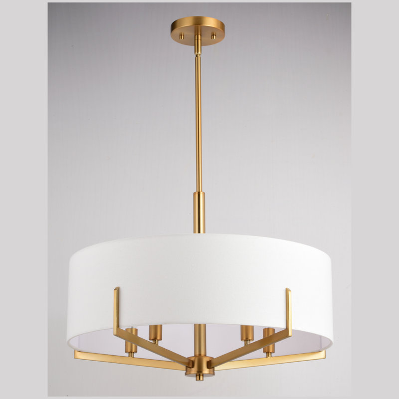 Lentha 5 - Light Dimmable Drum Chandelier