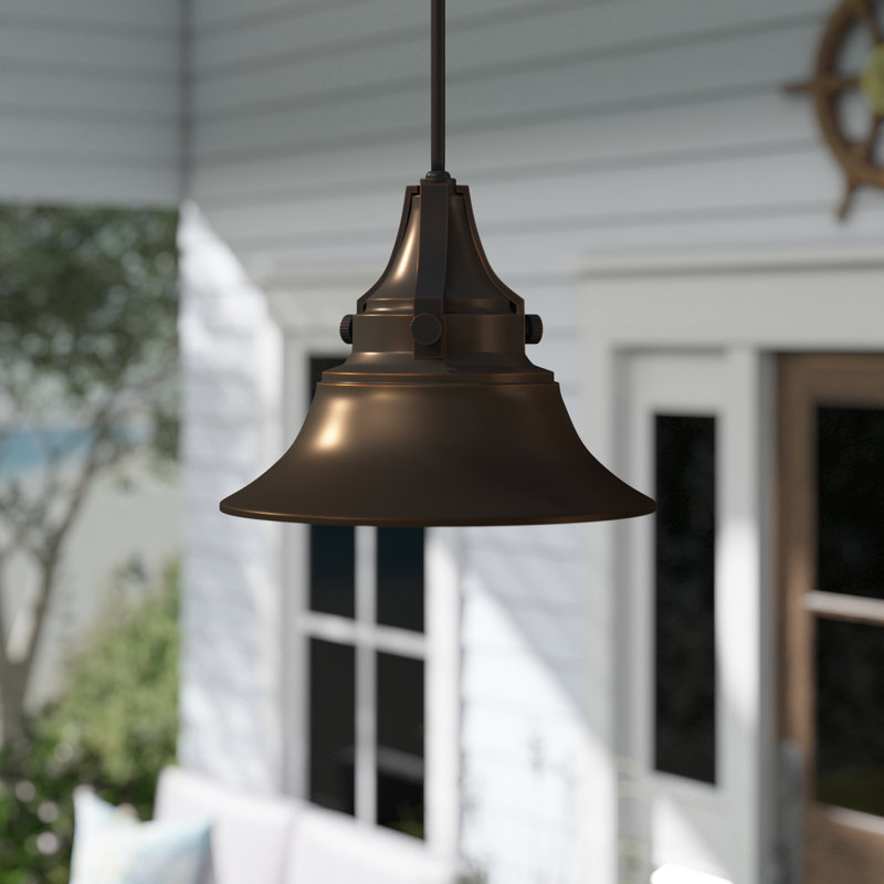 Luminaire suspendu d'extérieur à 1 ampoule Union, 46.63" H x 12" lx 12" p, Bronze