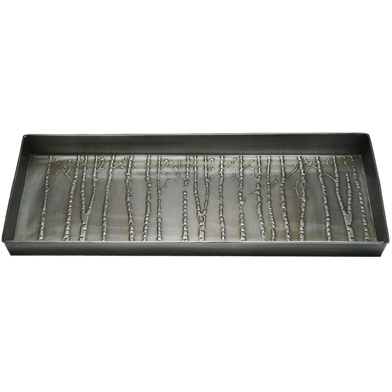 Birch 30 in. x 13 in. Indoor Boot Tray, Antique Zinc