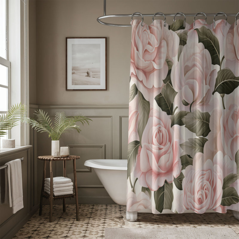 Rideau de douche 1 pièce Petal Bliss, H 74 po x l 71 po