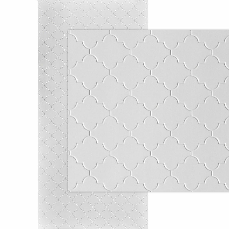 Tuile marocaine MirroFlex de 4 pi x 8 pi Panneaux muraux PVC PVC 3D - Blanc brillant (32 pieds carrés / feuille)