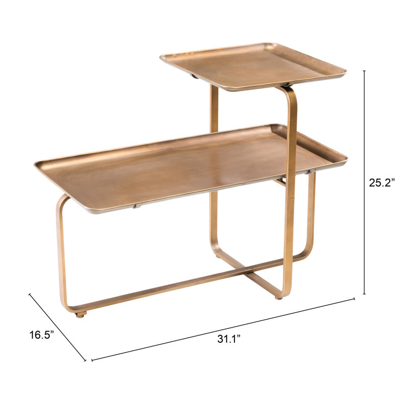 Henry Gold Steel Industrial Rectangular Coffee Table