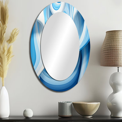 Miroir mural Op Art Blue Focus III