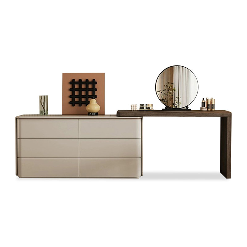 Coiffeuse avec miroir lumineux, 6 tiroirs