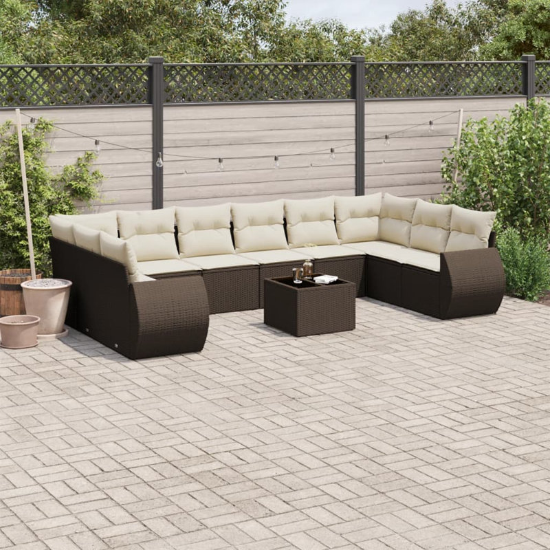 Ensemble de canapé de jardin Vidaxl - brun