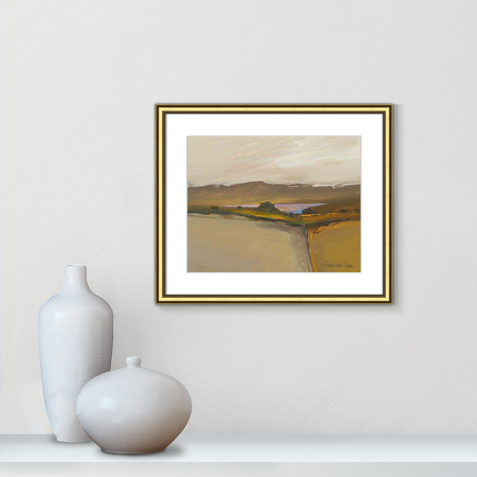 Heaven and Earth IV Print, Gold Framed, 17.25" H x 20.25" W x 0.75" D