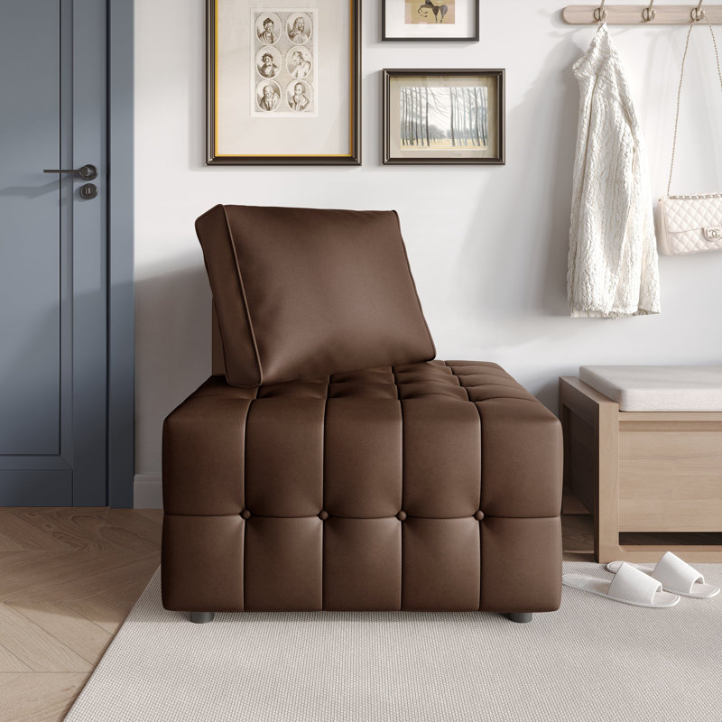CORNER SEAT IN BROWN PU, Brown