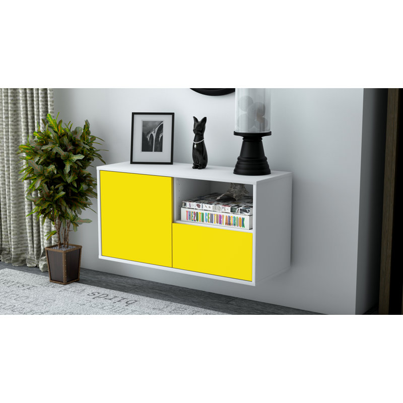 Garibaldi TV Stand, Yellow / Matte White