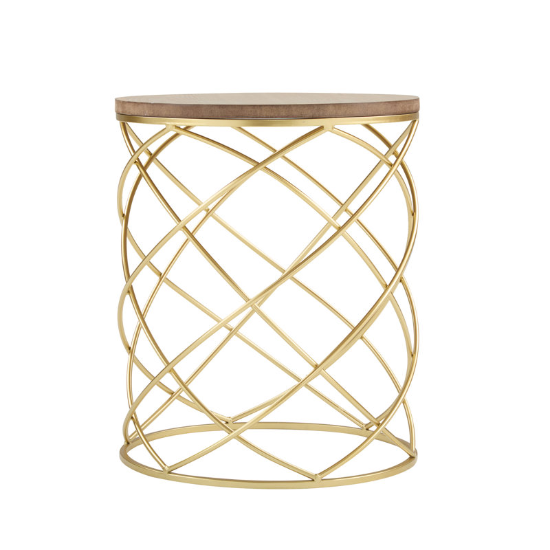 Golden Side Table [MDF TOP+ METAL FRAME]