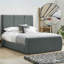Ledley Kailua Upholstered Bed Frame - Plush Velvet with Headboard and Sprung Slats-228524507-228524484