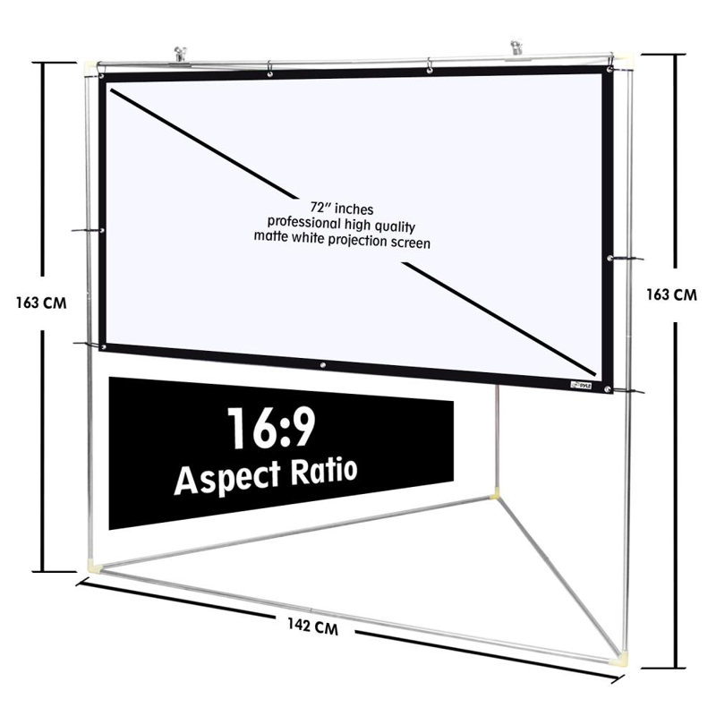 Écran de projection portatif blanc, 80 po