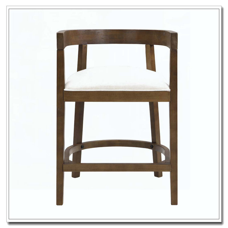 Tabouret de comptoir en bois d'hévéa, Noyer