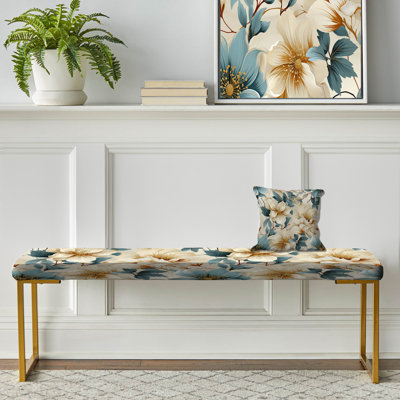 Banc rembourré or