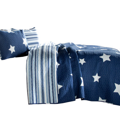 Ensemble de courtepointe réversible traditionnelle en coton Star