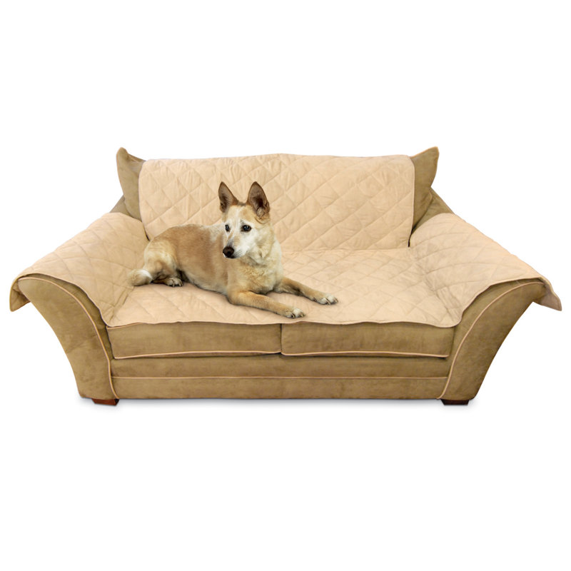 Housse pour causeuse à coussins carrés, Brun clair