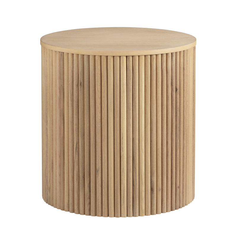 Table d'appoint ronde ronde brun