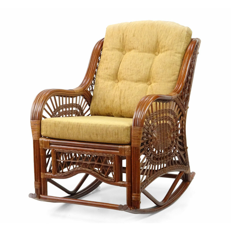 Chaise berçante Malibu, Brun clair, Colonial