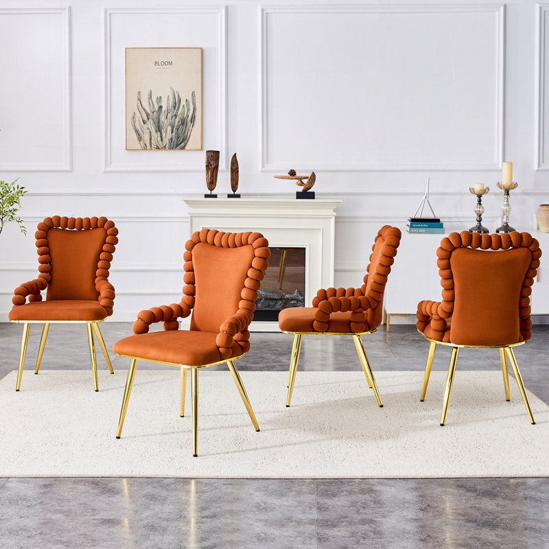 Chaises d'appoint rembourrées avec accoudoirs pour la salle à manger