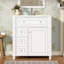 Meuble-lavabo de salle de bain avec lavabo en céramique, armoire de rangement avec portes à fermeture en douceur - blanc-1664434407