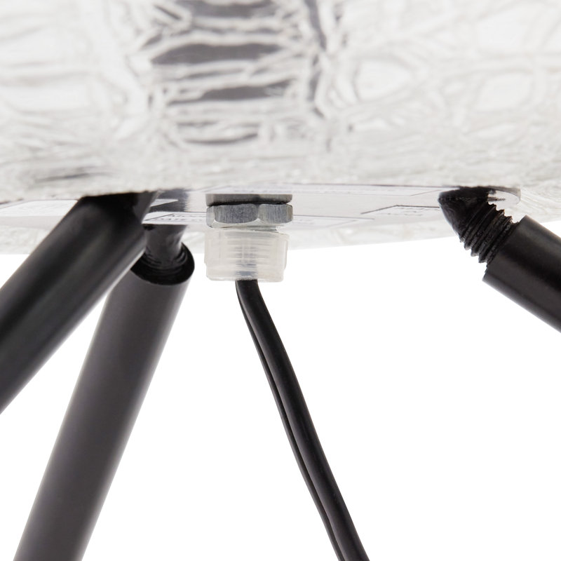 11.5" H Libby Black Tripod Table Lamp With A Clear Textured Glass Globe Shade - George Oliver