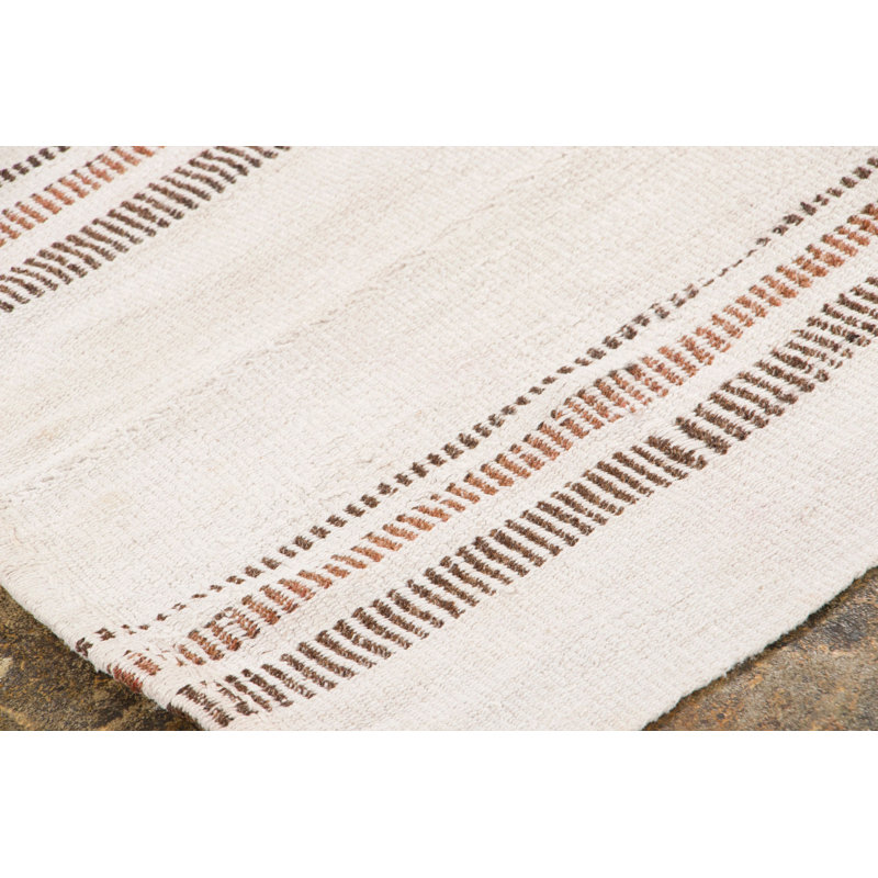 Handmade Geometric Area Rug, Beige