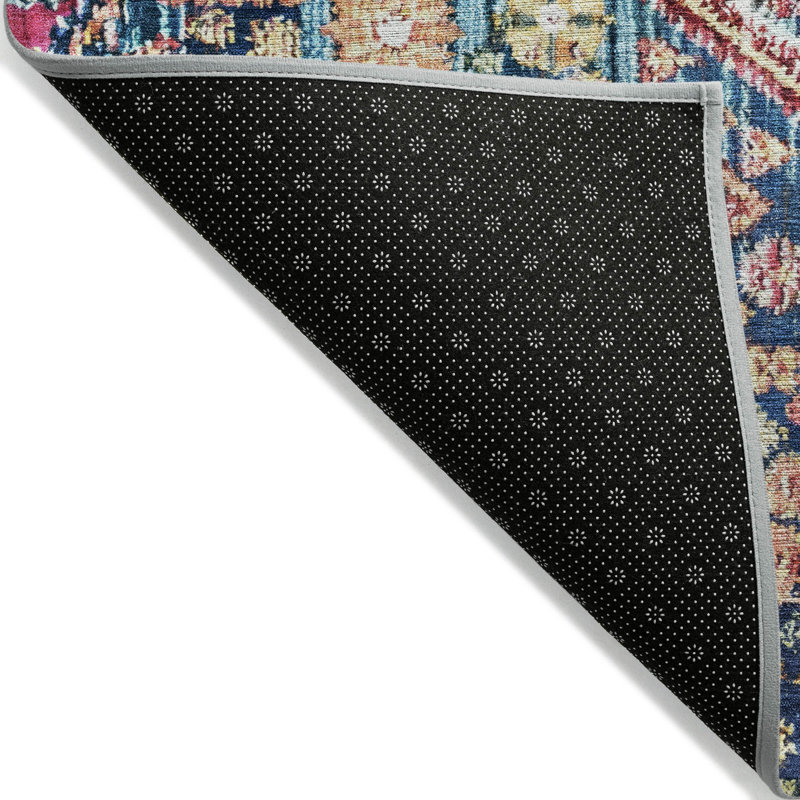 Machine Washable Indoor/Outdoor Xhevrie Teal Rug, Rectangle 9' x 12'