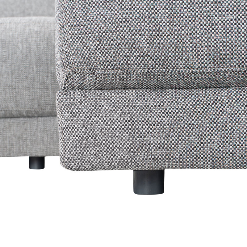 Kayden Upholstered L-Shaped Sectional, Dark Gray Linen Blend, Right Hand Facing