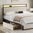 Antioch Upholstered Bed Frame with 2 Storage Drawers, Modern Platform Bed with Charging Station & LED Light, No Spring Box Needed-2138354207-2143374593