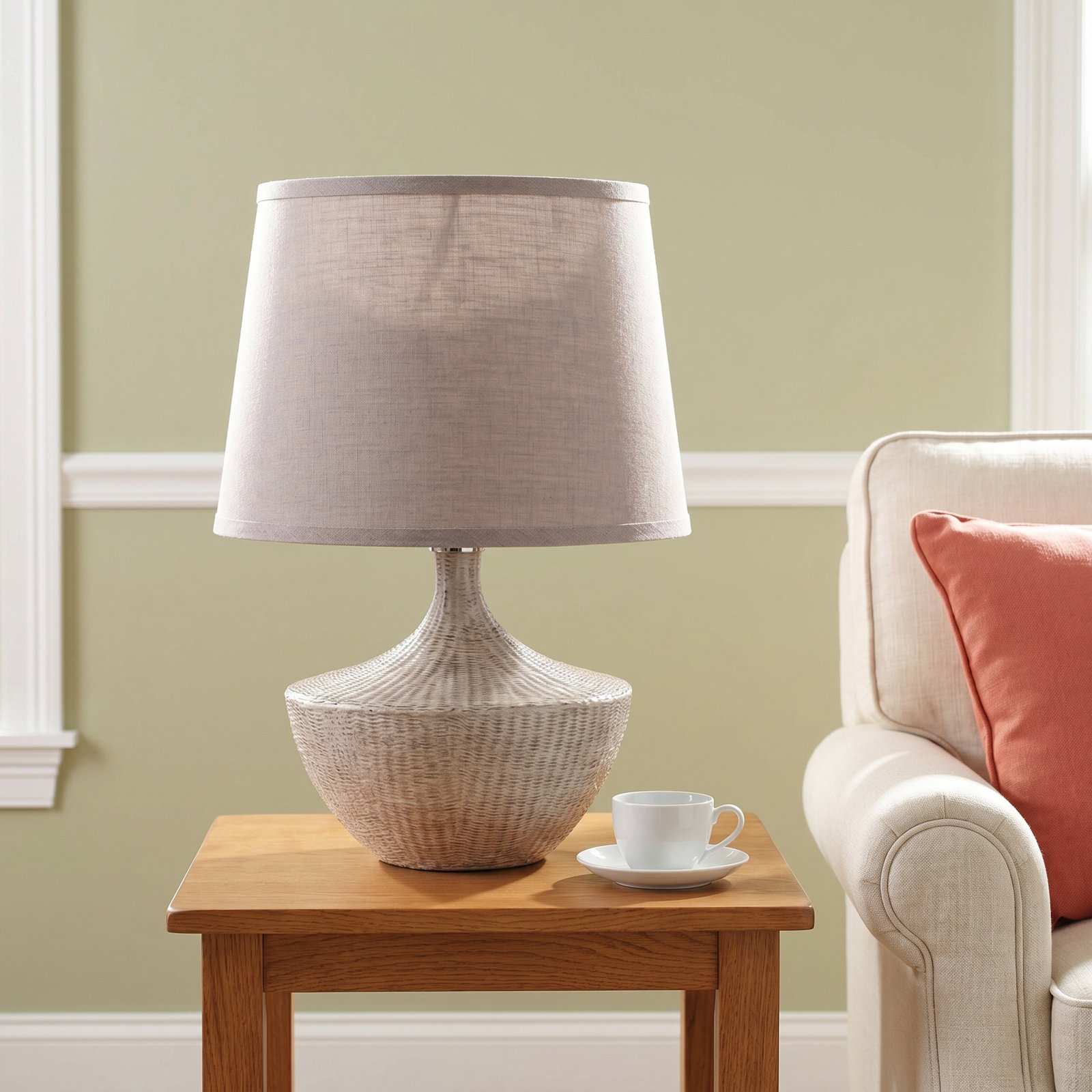 Basketweave Ceramic Table Lamp