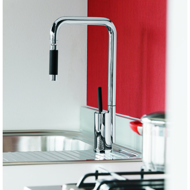 Robinet de cuisine à poignée simple Evian, Chrome