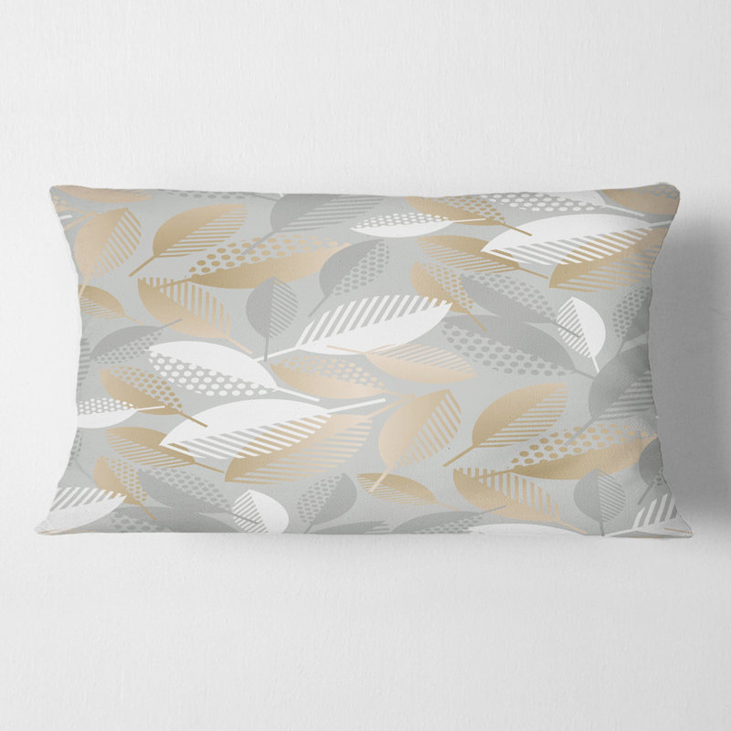 Luxury Geometric Fall Leaves Pattern - ModernPrintedThrowPillow