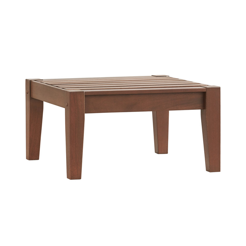 Hursey Rubberwood Outdoor Ottoman, No Cushion, Brown