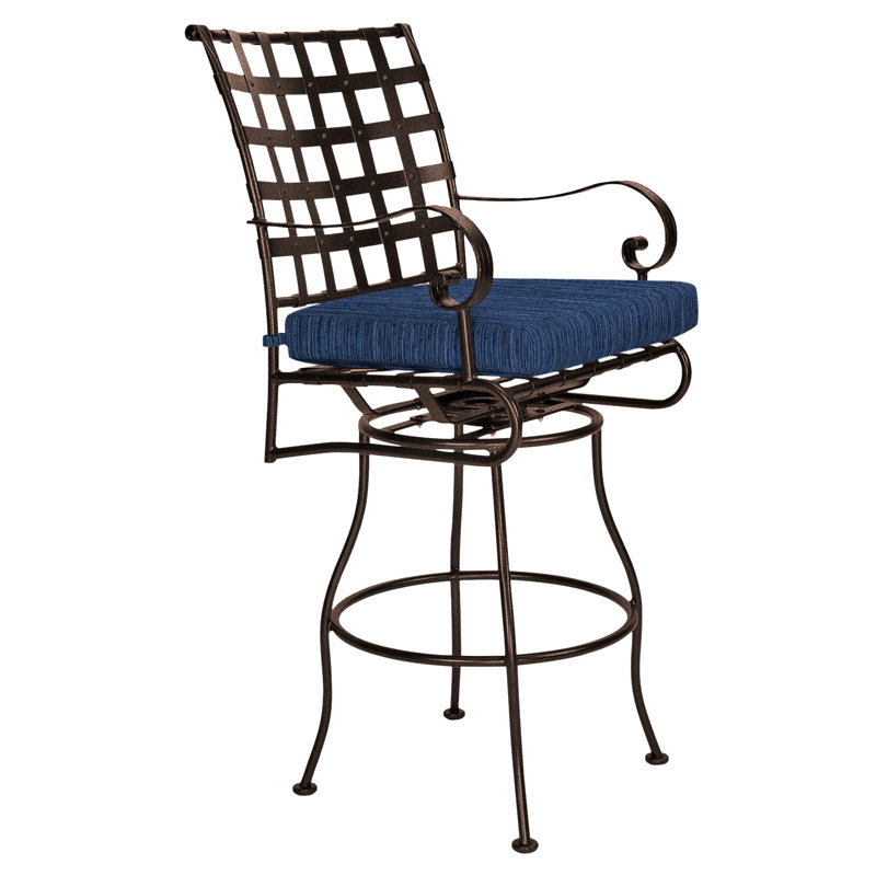 Classico-W Outdoor Bar Stool, Sash Denim, Copper Creek