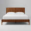 Structure de lit en bois d'acacia massif, moderne Mid-Century avec lit plateforme cannelé, supports centraux inclus, montage silencieux et facile, taille très grand / grand-350668107-350668108